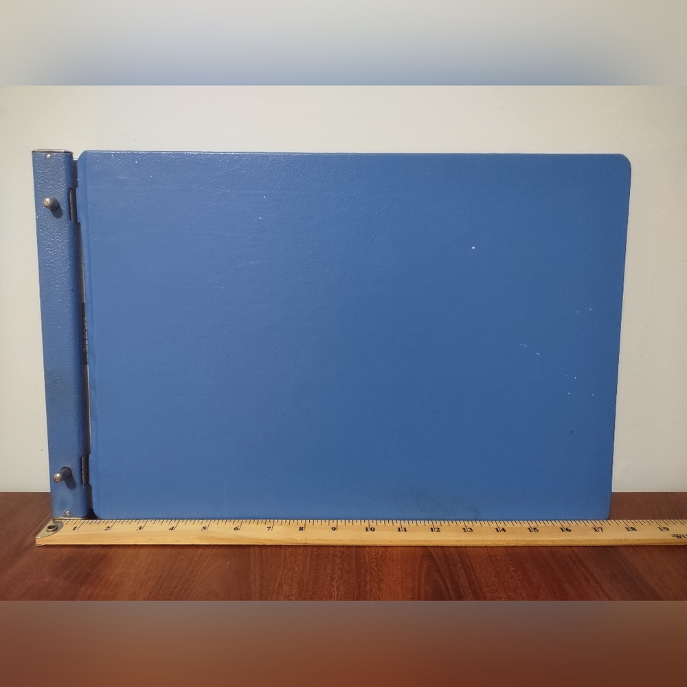 Vintage Pilon Blue Accounting Ledger Metal Book Binder Unused
